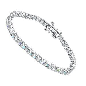 Genuine 18k Gold 5.4 Carat Diamond Tennis Bracelet ~ Elegant Moissanite Jewelry